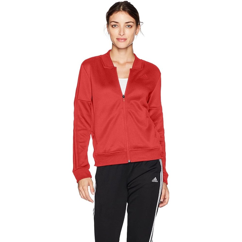 ADIDAS tricot snap track jacket red
